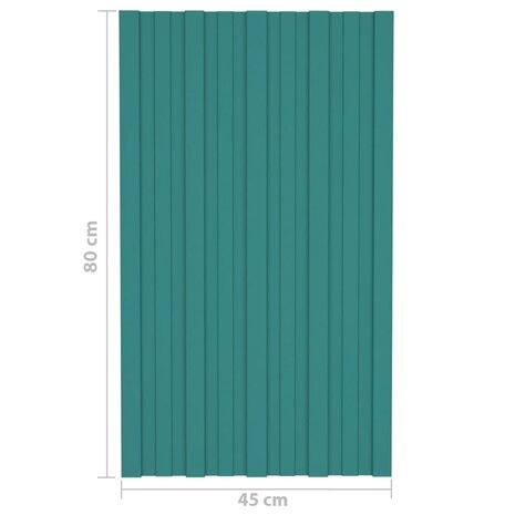 Dakpanelen 36 st 80x45 cm gegalvaniseerd staal groen 7