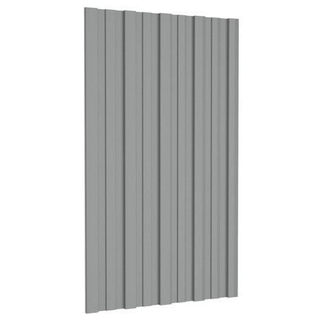 Dakpanelen 12 st 80x45 cm gegalvaniseerd staal grijs 3