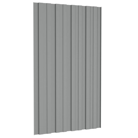 Dakpanelen 12 st 80x45 cm gegalvaniseerd staal grijs 5