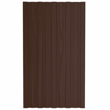 Dakpanelen 12 st 80x45 cm gegalvaniseerd staal bruin 2