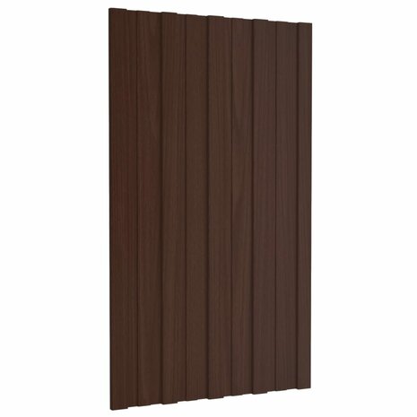 Dakpanelen 12 st 80x45 cm gegalvaniseerd staal bruin 3