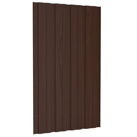 Dakpanelen 12 st 80x45 cm gegalvaniseerd staal bruin 4