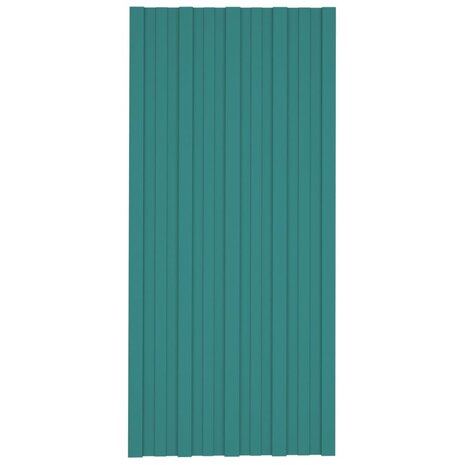 Dakpanelen 12 st 100x45 cm gegalvaniseerd staal groen 2
