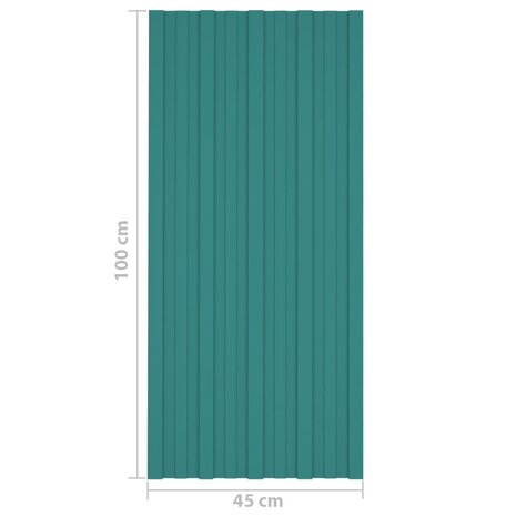 Dakpanelen 36 st 100x45 cm gegalvaniseerd staal groen 7