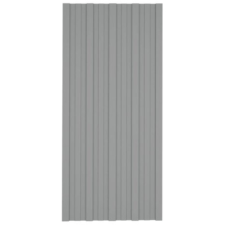 Dakpanelen 12 st 100x45 cm gegalvaniseerd staal grijs 2