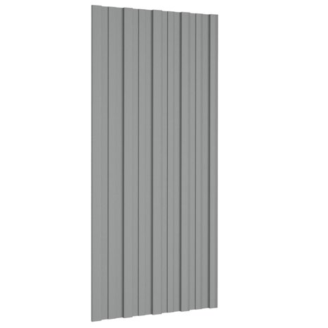 Dakpanelen 12 st 100x45 cm gegalvaniseerd staal grijs 3