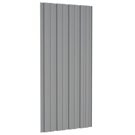 Dakpanelen 12 st 100x45 cm gegalvaniseerd staal grijs 5
