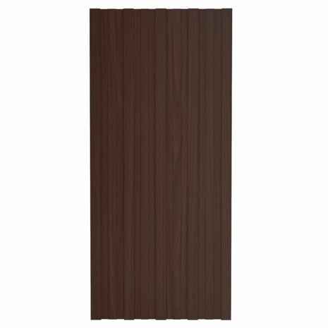 Dakpanelen 12 st 100x45 cm gegalvaniseerd staal bruin 2