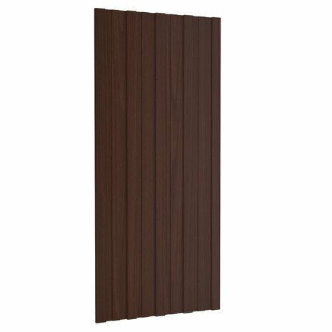 Dakpanelen 12 st 100x45 cm gegalvaniseerd staal bruin 3