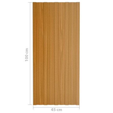 Dakpanelen 12 st 100x45 cm gegalvaniseerd staal lichthout 7