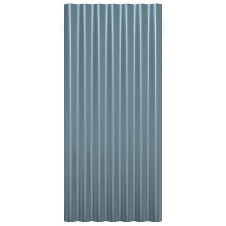 Dakpanelen 36 st 80x36 cm gepoedercoat staal grijs 4