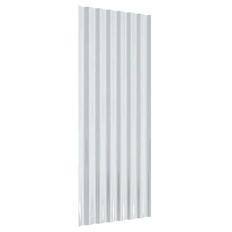 Dakpanelen 12 st 100x36 cm gepoedercoat staal grijs 5