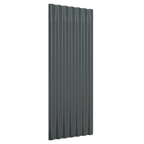 Dakpanelen 12 st 100x36 cm gepoedercoat staal antracietkleurig 3