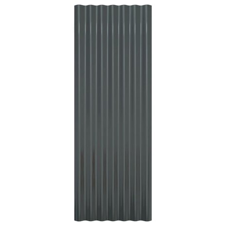 Dakpanelen 12 st 100x36 cm gepoedercoat staal antracietkleurig 4