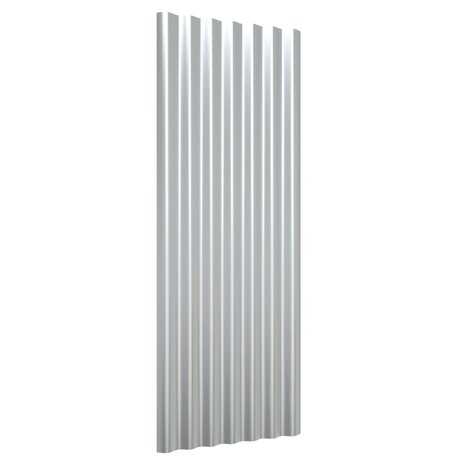 Dakpanelen 12 st 100x36 cm gepoedercoat staal zilverkleurig 3