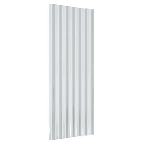Dakpanelen 12 st 100x36 cm gepoedercoat staal zilverkleurig 5