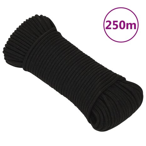 Werktouw 4 mm 250 m polyester zwart 1