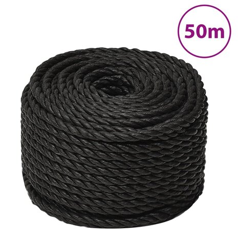 Werktouw 12 mm 50 m polypropeen zwart 1