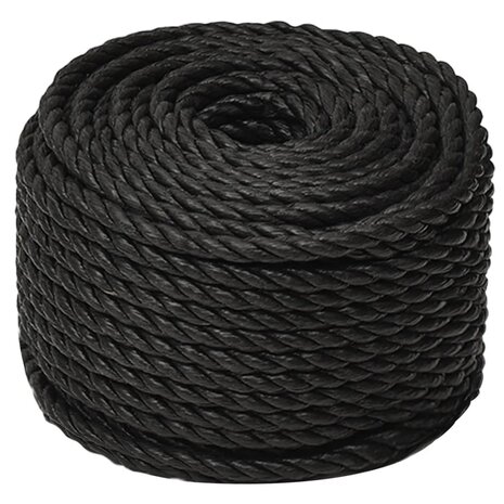 Werktouw 12 mm 50 m polypropeen zwart 2