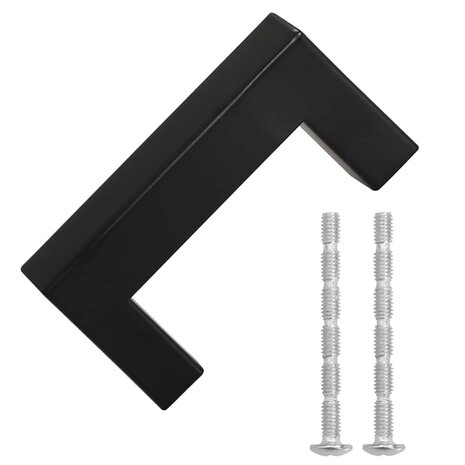 Handvatten 10 st 64 mm roestvrij staal zwart 3