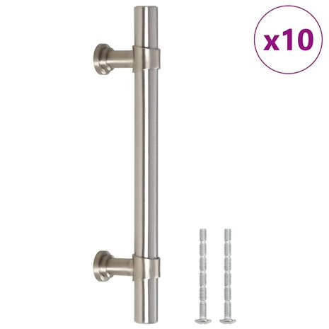Handvatten 10 st 96 mm roestvrij staal zilverkleurig 2
