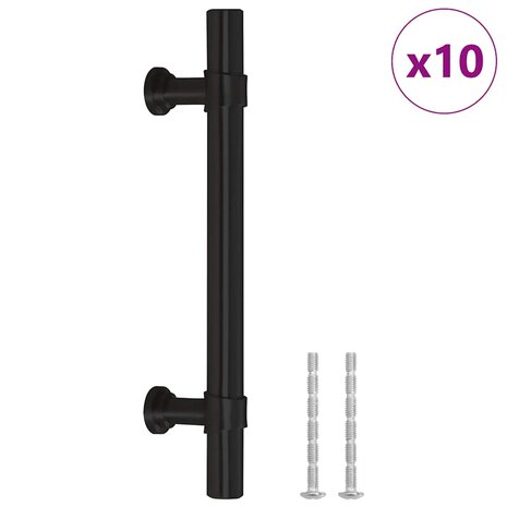 Handvatten 10 st 96 mm roestvrij staal zwart 2