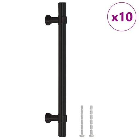 Handvatten 10 st 128 mm roestvrij staal zwart 2