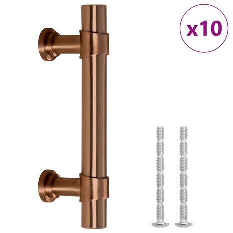 Handvatten 10 st 64 mm roestvrij staal bronskleurig 2