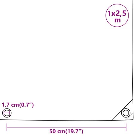 Dekzeil 650 g/m² 1x2,5 m groen 9