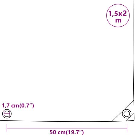 Dekzeil 650 g/m² 1,5x2 m groen 9