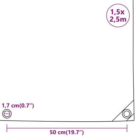 Dekzeil 650 g/m² 1,5x2,5 m wit 9