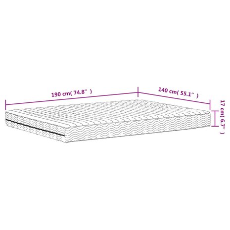 Schuimmatras hardheid H2 H3 140x190 cm wit 9