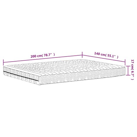 Schuimmatras hardheid H2 H3 140x200 cm wit 9