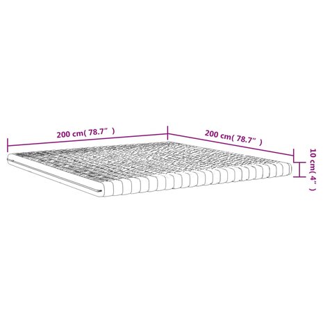 Schuimmatras 7 zones hardheid 20 ILD 200x200 cm wit 9