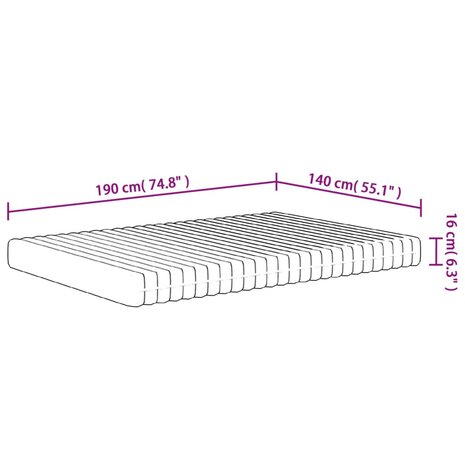Schuimmatras middelzacht 140x190 cm 9