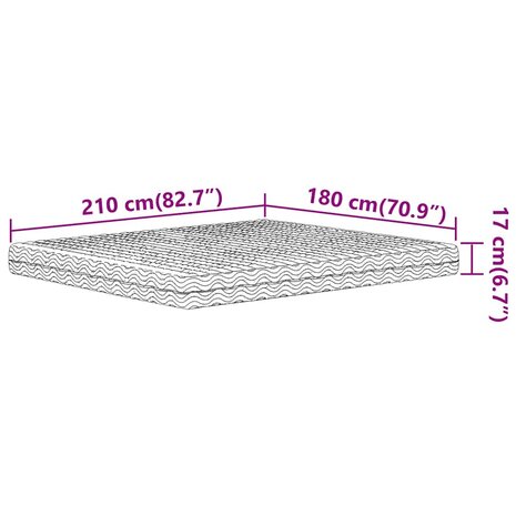 Schuimmatras hardheid H2 H3 180x210 cm wit 9
