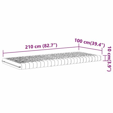 Schuimmatras 7 zones hardheid 20 ILD 100x210 cm wit 9