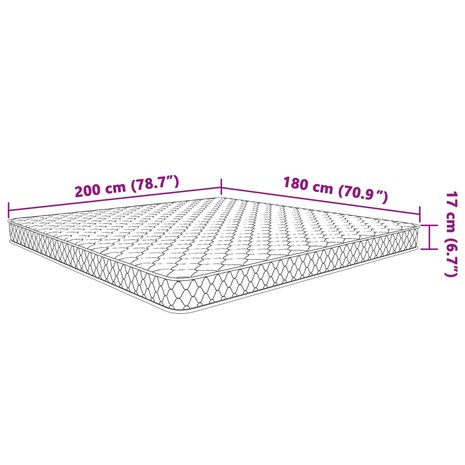 Matras 200x180x17 cm traagschuim 7