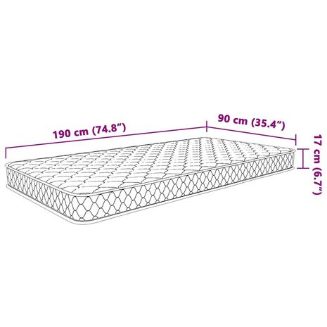 Traagschuimmatras 90x190x17 cm wit 8