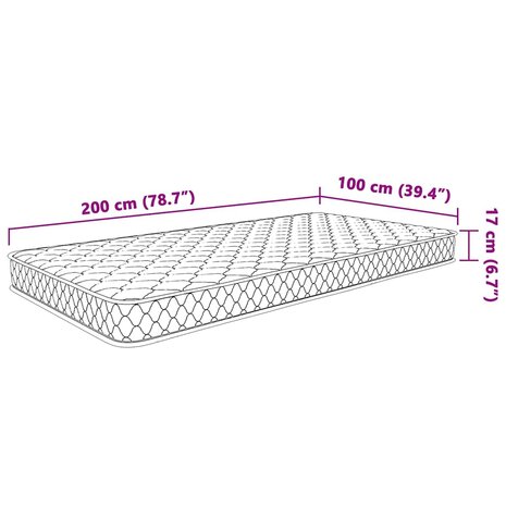 Traagschuimmatras 100x200x17 cm wit 8
