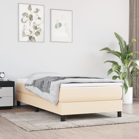 Pocketveringmatras 100x200x20 cm stof crèmekleurig 1