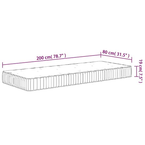 Pocketveringmatras middelhard 80x200 cm 9