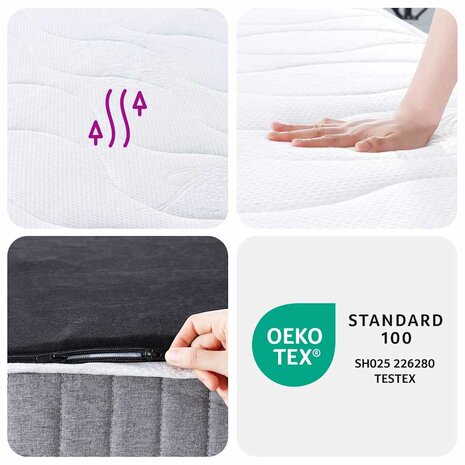 Pocketveringmatras middelhard 90x200 cm superkingsize 8