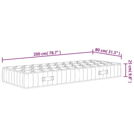 Pocketveringmatras middelhard-hard 80x200 cm 9
