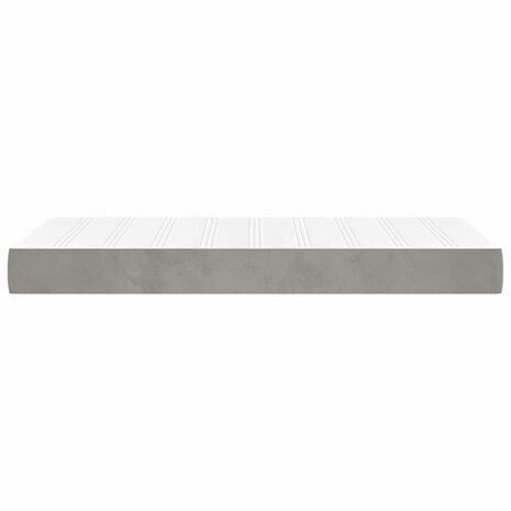 Pocketveringmatras 80x210x20 cm fluweel lichtgrijs 4