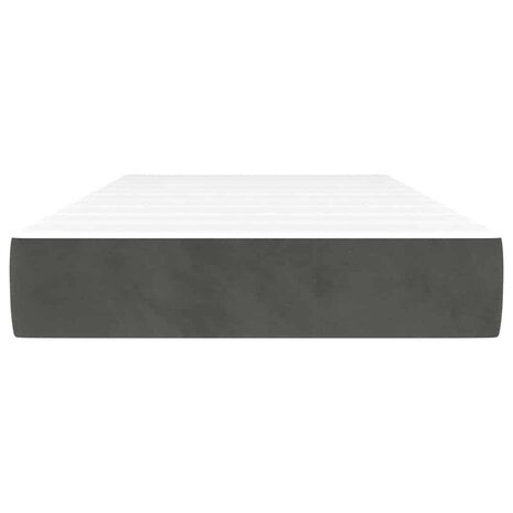 Pocketveringmatras 90x210x20 cm fluweel donkergrijs 3