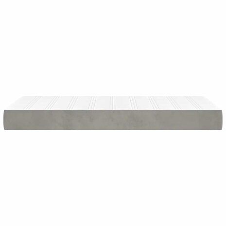 Pocketveringmatras 100x210x20 cm fluweel lichtgrijs 4