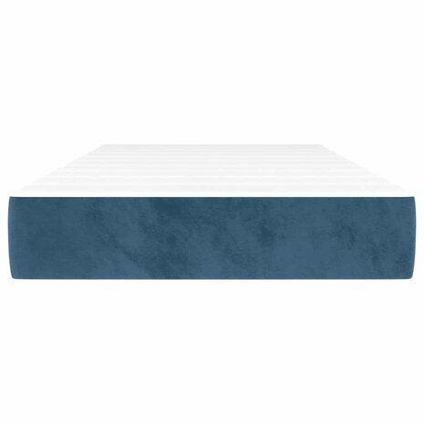 Pocketveringmatras 90x220x20 cm fluweel donkerblauw 3