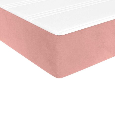 Pocketveringmatras 90x220x20 cm fluweel roze 5