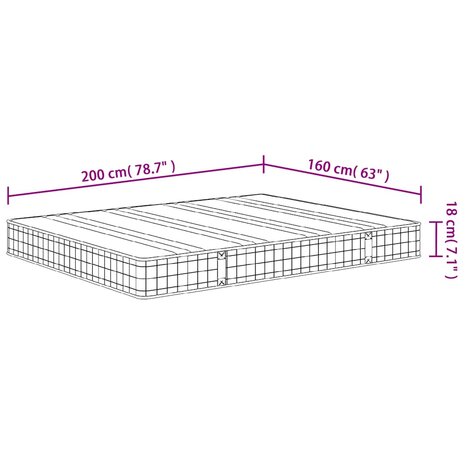 Binnenveringmatras middelhard 160x200 cm 7